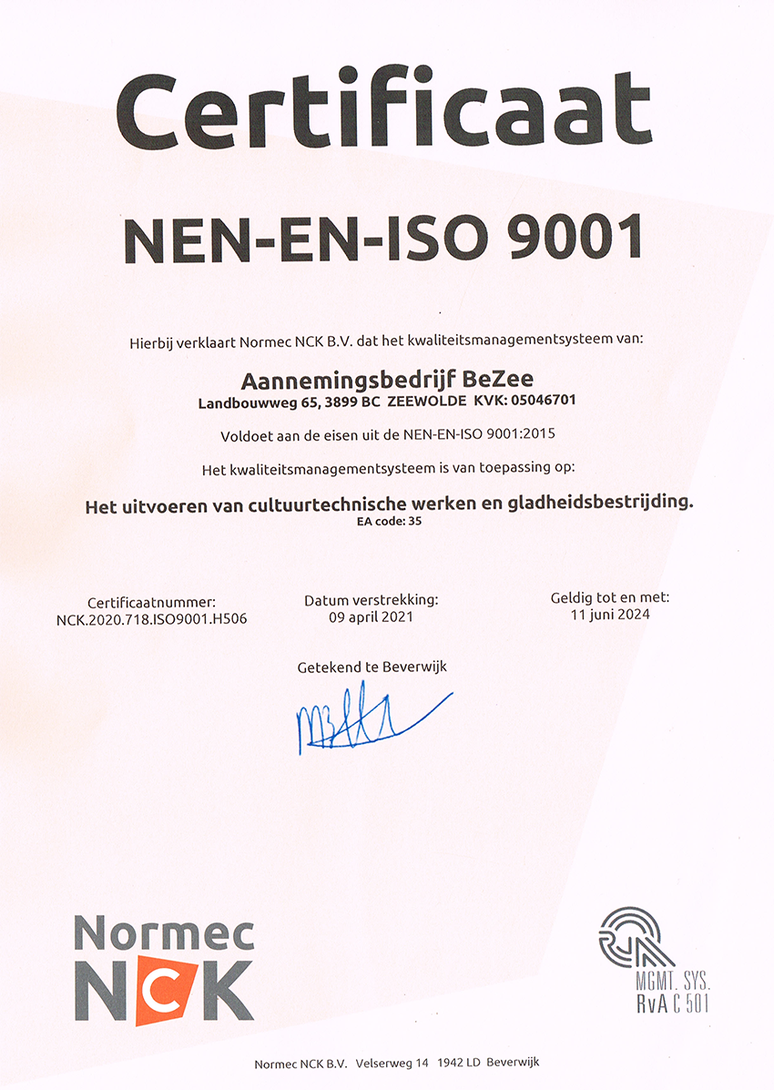 2021 2024 ISO 9001 Certificaat