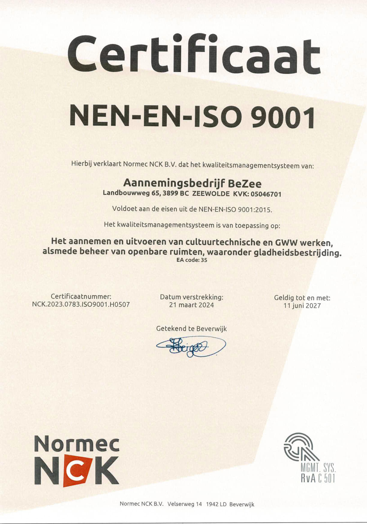 ISO 9001 2024-2027